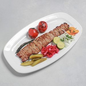 خوراک کباب برگ ممتاز با دورچین