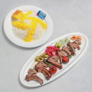 چلو کباب شیشلیک گوسفندی